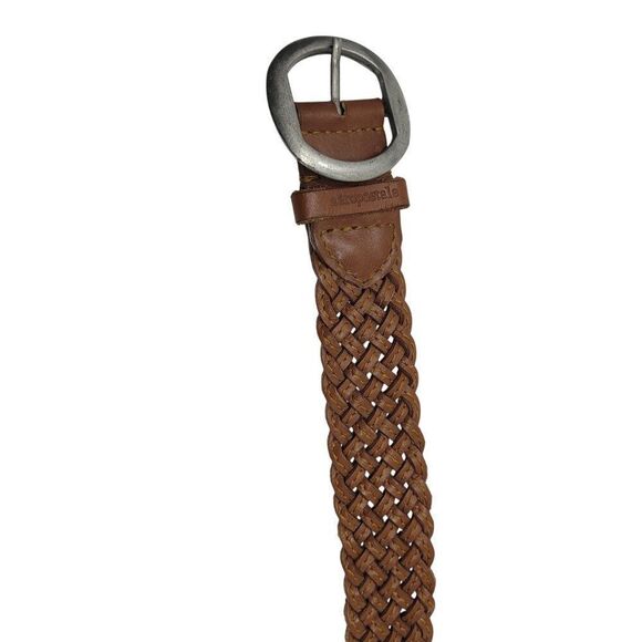 Vtg Aeropostale Braided Weaved Cognac Brown Leather Belt‎ Sz  L Western Cowgirl main image 7